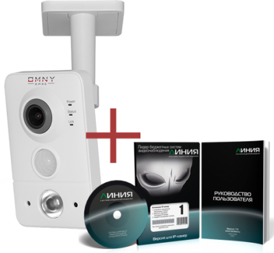 IP камера видеонаблюдения OMNY серия BASE miniCUBE W: офисная 1.3 Мп, Wi-Fi, PoE, 12 В, микрофон, динамик, блок питания в комплекте + ПО Линия