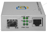 Медиаконвертер  10/100/1000-Base-T c PoE / 100/1000Base-FX с SFP-портом