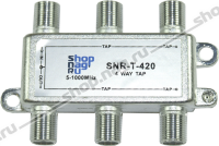 Ответвитель абонентский SNR-T-412 на 4 отвода, вносимое затухание IN-TAP 12dB.