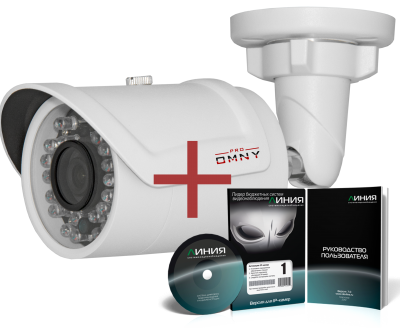 IP камера OMNY 500 PRO уличная мини 4Мп, c ИК подсветкой, 3.6мм, 12В/PoE, SD карта, c ПО Линия в комплекте