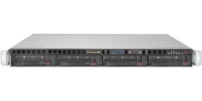 Платформа мини-сервера Supermicro 1U SYS-5019S-MR, E3-1200V5, DDR4, 4x3.5" hsHDD, 2х1000Base-T, 400Вт RPS