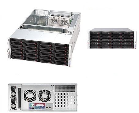 Сервер Supermicro 847E16-R1K28LPB(X9DRH-IF), 2 процессора Intel 8C E5-2660 2.20GHz, 64GB DRAM