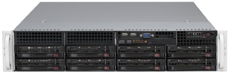 Сервер Supermicro SC825TQ-R740LPB(X9DR3-LN4F+), 2 процессора Intel Xeon 8C E5-2650 2.00GHz, 48GB DRAM