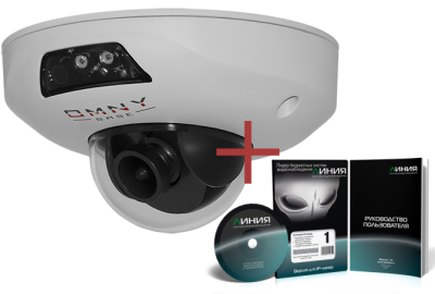 IP камера видеонаблюдения  OMNY серия BASE miniDome2A купольная 2.0Мп, 1.7 мм, PoE, 12 В, ИК, встр. микр. + ПО Линия в комплекте